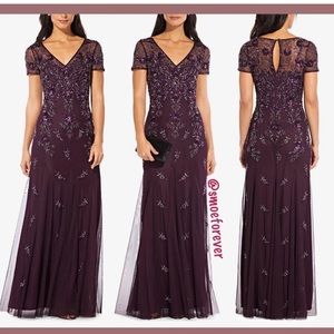 Adrienna Papell mother of the bride beaded gown. Size 16.